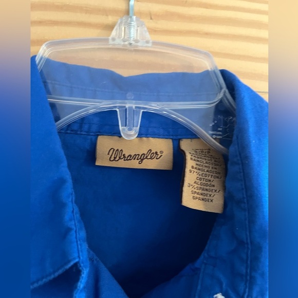 Royal Blue Wrangler Long Sleeve Blue Snaps Size Small - Picture 8 of 8